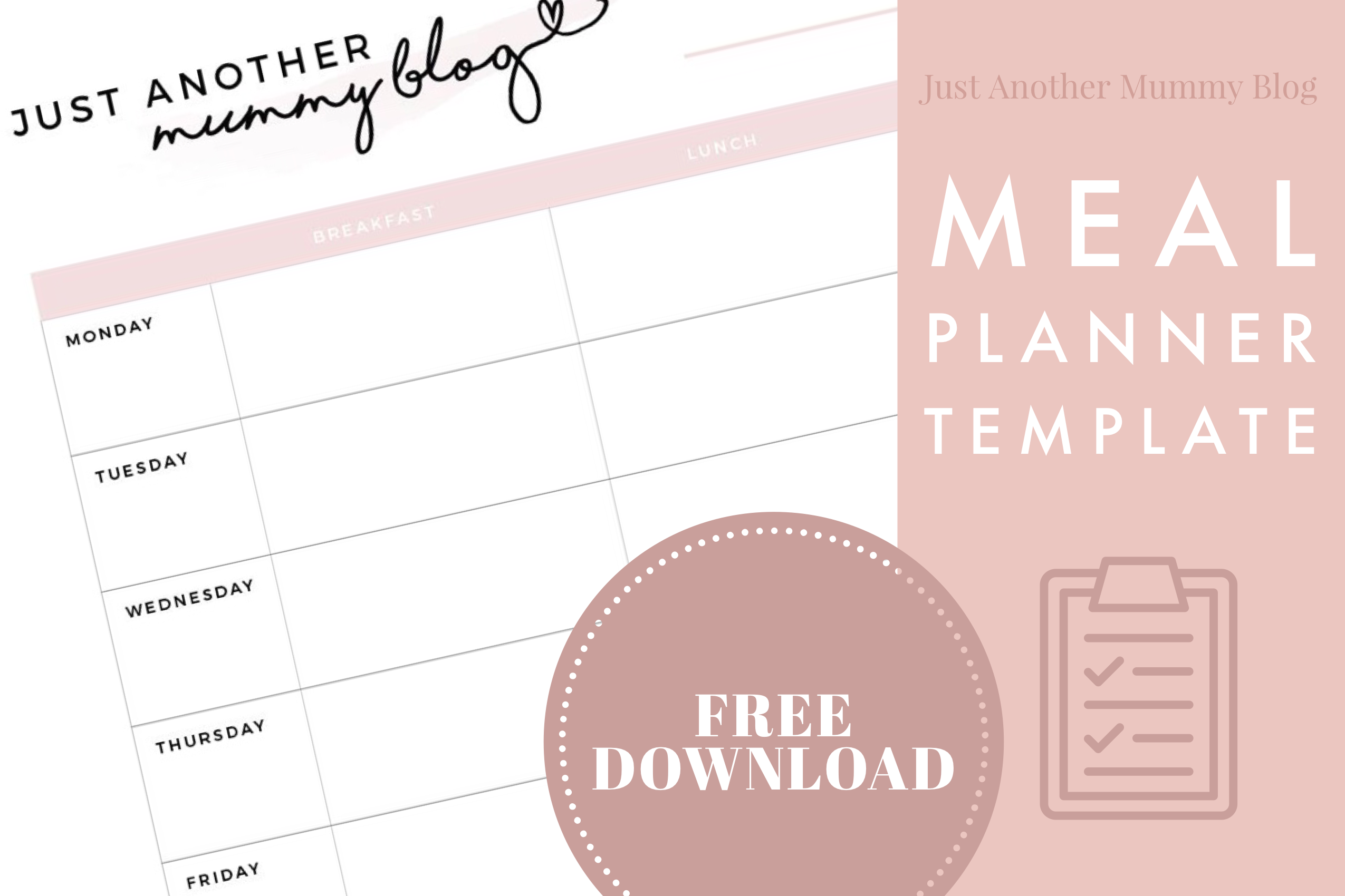 Meal Planning Template Free from www.justanothermummyblog.com